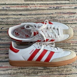 Adidas Samba White and Red Sneakers